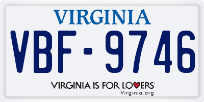 VA license plate VBF9746