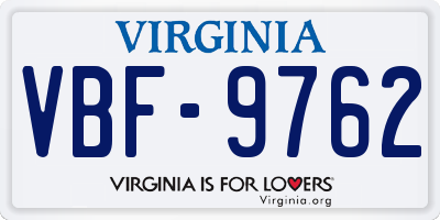 VA license plate VBF9762