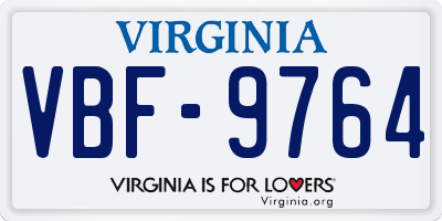 VA license plate VBF9764