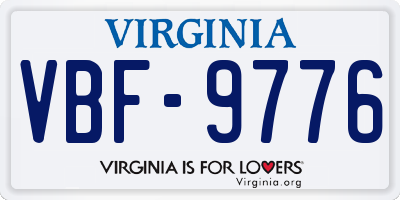 VA license plate VBF9776