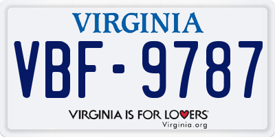 VA license plate VBF9787