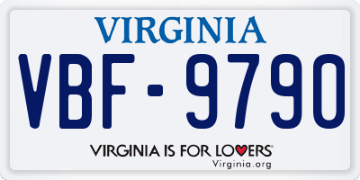 VA license plate VBF9790
