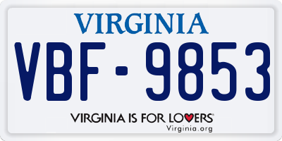 VA license plate VBF9853