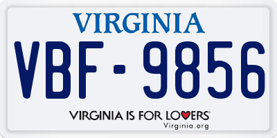 VA license plate VBF9856