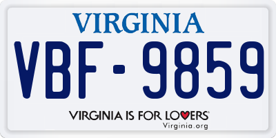 VA license plate VBF9859