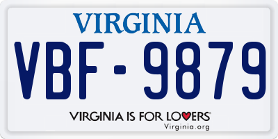 VA license plate VBF9879