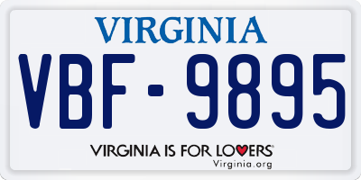 VA license plate VBF9895