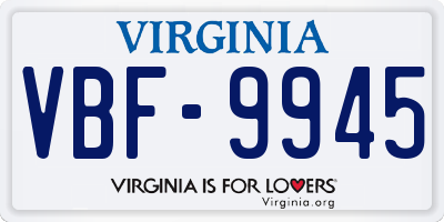 VA license plate VBF9945