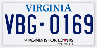VA license plate VBG0169