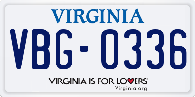 VA license plate VBG0336