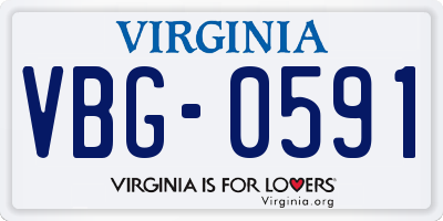 VA license plate VBG0591