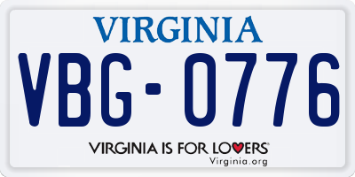 VA license plate VBG0776