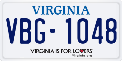 VA license plate VBG1048