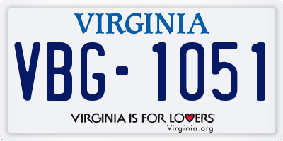 VA license plate VBG1051