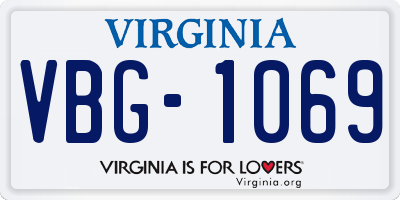 VA license plate VBG1069