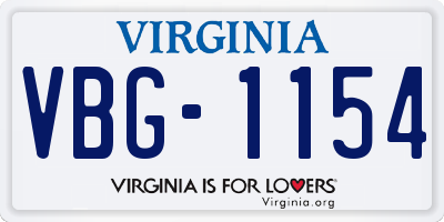 VA license plate VBG1154