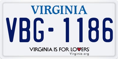 VA license plate VBG1186