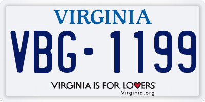 VA license plate VBG1199