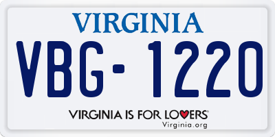 VA license plate VBG1220