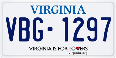 VA license plate VBG1297
