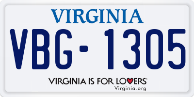 VA license plate VBG1305
