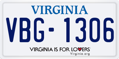 VA license plate VBG1306