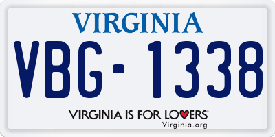 VA license plate VBG1338