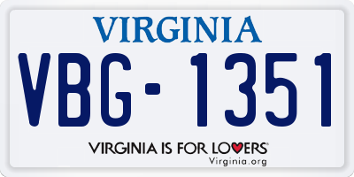 VA license plate VBG1351