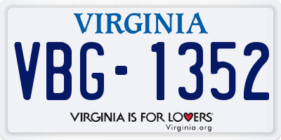 VA license plate VBG1352