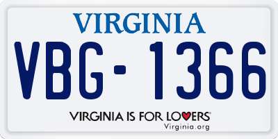 VA license plate VBG1366