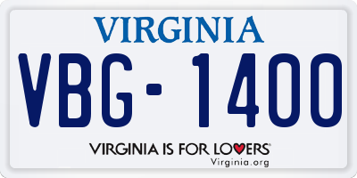 VA license plate VBG1400