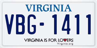 VA license plate VBG1411