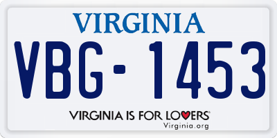 VA license plate VBG1453