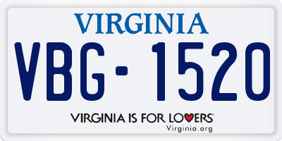 VA license plate VBG1520