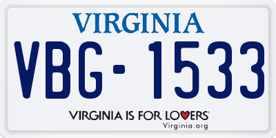 VA license plate VBG1533
