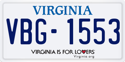 VA license plate VBG1553