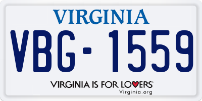 VA license plate VBG1559