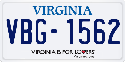 VA license plate VBG1562