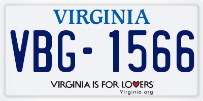 VA license plate VBG1566