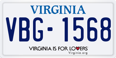 VA license plate VBG1568