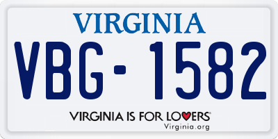 VA license plate VBG1582