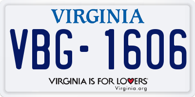 VA license plate VBG1606