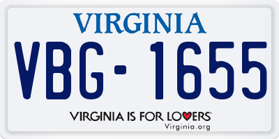 VA license plate VBG1655