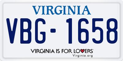 VA license plate VBG1658