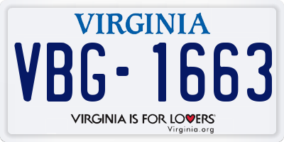 VA license plate VBG1663