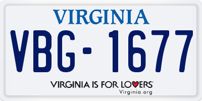 VA license plate VBG1677