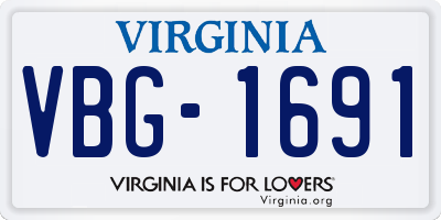 VA license plate VBG1691