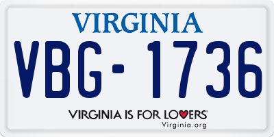 VA license plate VBG1736