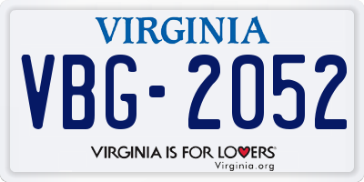 VA license plate VBG2052