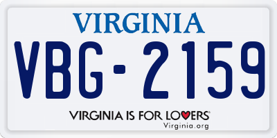 VA license plate VBG2159